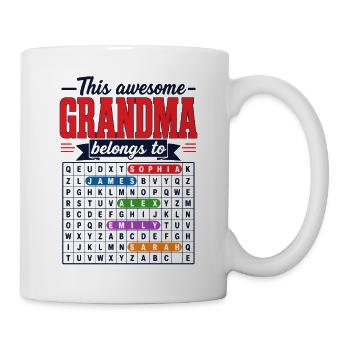Cette Super Mamie Appartient À | Mots Mêlés - Mug blanc - blanc - Droite