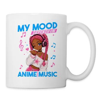 Anime and Music Chibi Black Girl - Tasse - Weiß - Rechts