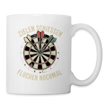 Zielen, Fluchen Dart - Tasse - Weiß - Rechts