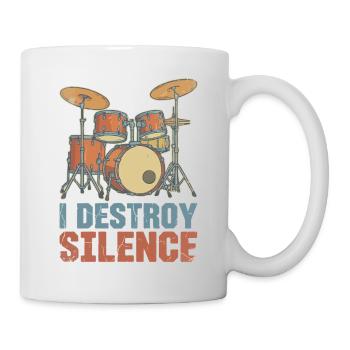 Je détruis les tambours du silence - Mug blanc - blanc - Droite
