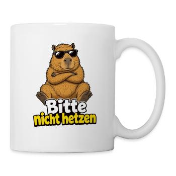 Bitte nicht hetzen Capybara Lustiger Spruch - Tasse - Weiß - Rechts