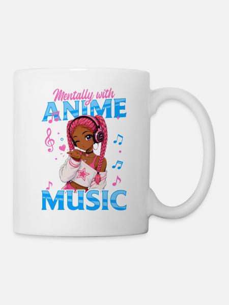 Anime and Music Chibi Black Girl - Tasse - Weiß