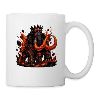 Lava Mammoth Elephant with Fire Crown - Mug - white - Right