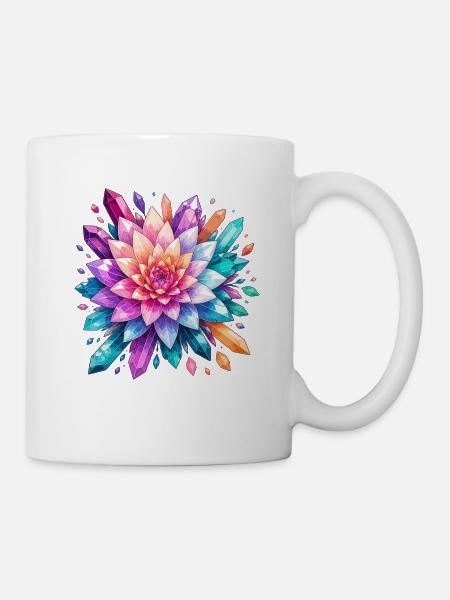 Kristallrose Farbexplosion - Tasse - Weiß