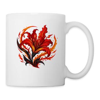 Flame Blossom – Fiery Blossom Art - Mug - white - Right