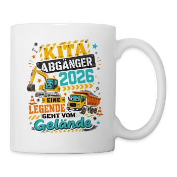 Kita Abgänger 2026 Baustellenlegende - Tasse - Weiß - Rechts
