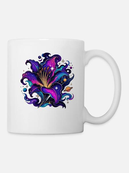 Kosmische Blumenexplosion - Tasse - Weiß