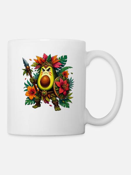 Avocado Krieger im Tropenwald - Tasse - Weiß