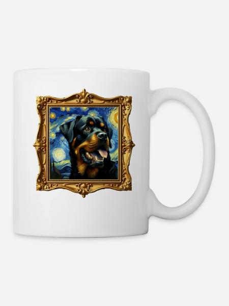 Rottweiler Starry Night - Tasse - Weiß
