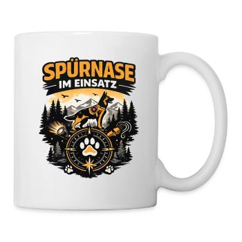 Spürnase im Einsatz Rettungshund - Tasse - Weiß - Rechts