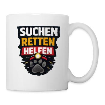 Rettungshund Suchen Retten Helfen - Tasse - Weiß - Rechts