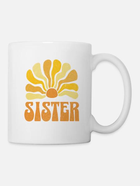 Schwester Retro - Tasse - Weiß