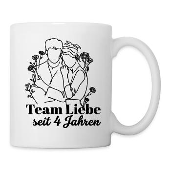 Team Liebe seit 4 Jahren Jahrestag Geschenk Paar - Tasse - Weiß - Rechts