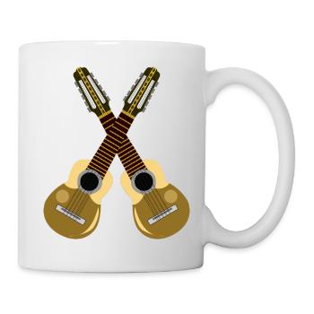 Kreuzende Gitarren – Akustik-Design - Tasse - Weiß - Rechts
