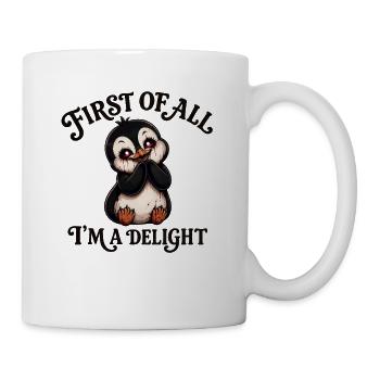 Süßer Pinguin Cartoon Halloween Spaß - Tasse - Weiß - Rechts