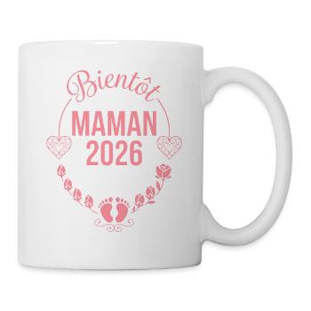 Bientôt Maman 2026 Veuillez Patienter Grossesse - Mug blanc - blanc - Droite