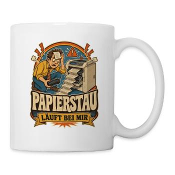Papierstau – läuft bei mir (lustig Büro) - Tasse - Weiß - Rechts