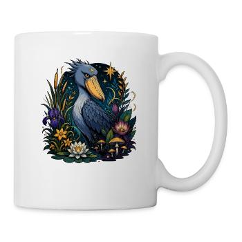Oiseau à bec-de-chaussure dans le royaume des fleurs - Mug blanc - blanc - Droite