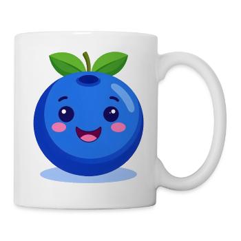 Illustration bleue bleue mignonne – style Kawaii - Mug blanc - blanc - Droite