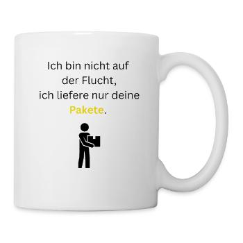 Lustiges Paketfahrer T-Shirt - Tasse - Weiß - Rechts