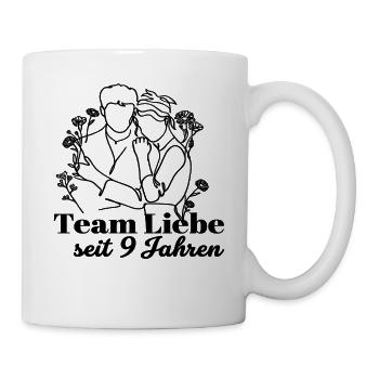 Team Liebe seit 9 Jahren Jahrestag Geschenk Paar - Tasse - Weiß - Rechts