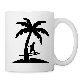 Vacances cadeaux du Surfeur Palmier - Mug blanc - blanc - Droite