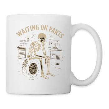 Squelette dans l’atelier – en attente des pièces - Mug blanc - blanc - Droite
