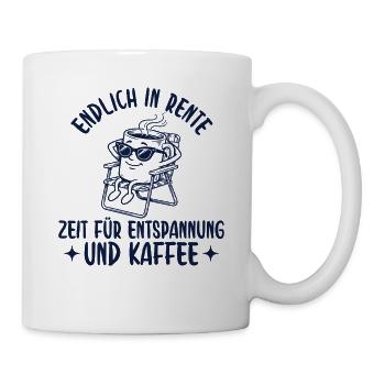 Rente Zeit für Entspannung und Kaffee - Tasse - Weiß - Rechts