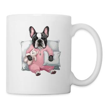 French Bulldog in Pink Pajamas with - Mug - white - Right