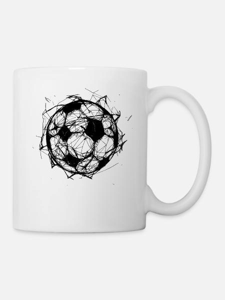 Fußball Ball Zeichnung - Tasse - Weiß