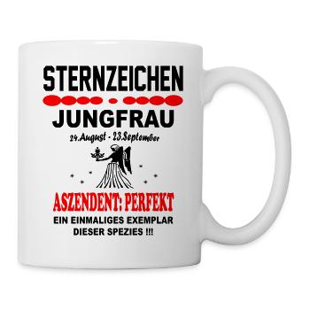 Jungfrau Sternzeichen Horoskop Aszendent Perfekt - Tasse - Weiß - Rechts