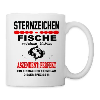 Fische Sternzeichen Horoskop Aszendent Perfekt - Tasse - Weiß - Rechts