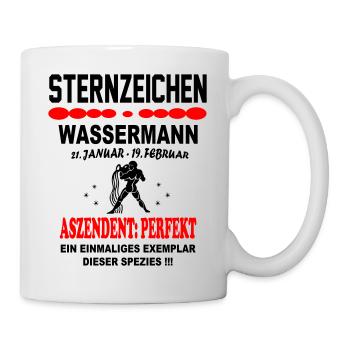 Wassermann Sternzeichen Horoskop Aszendent Perfekt - Tasse - Weiß - Rechts