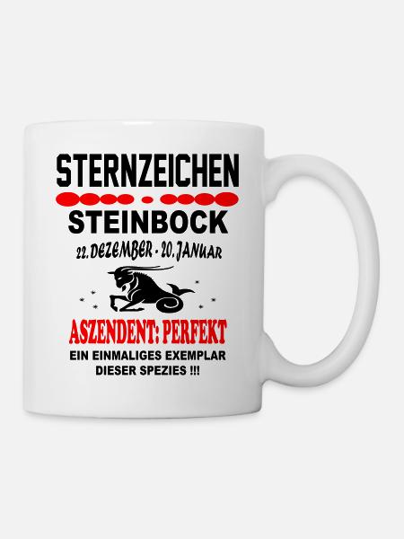 Steinbock Sternzeichen Horoskop Aszendent Perfekt - Tasse - Weiß