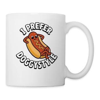 Je préfère le hot-dog drôle en levrette - Mug blanc - blanc - Droite