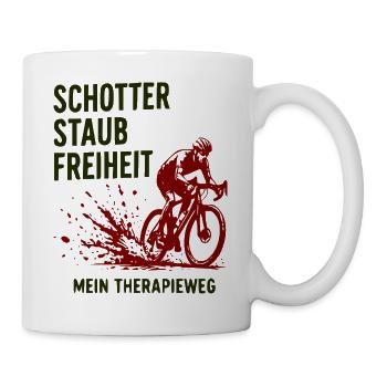 Schotter Staub Freiheit – Therapieweg - Tasse - Weiß - Rechts