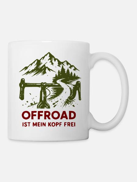 Offroad Freiheit Bergpfad - Tasse - Weiß