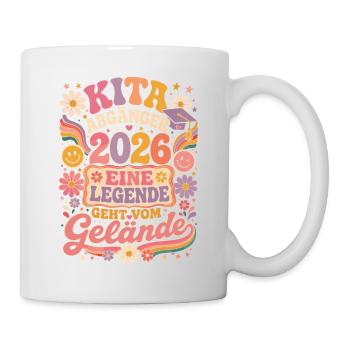 Kita Abgänger 2026 im Retro-Blumenstil - Tasse - Weiß - Rechts