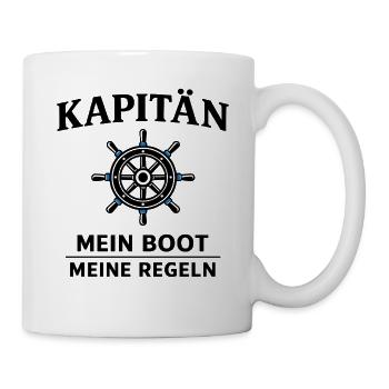 Kapitän – Mein Boot, meine Regeln für Skipper - Tasse - Weiß - Rechts
