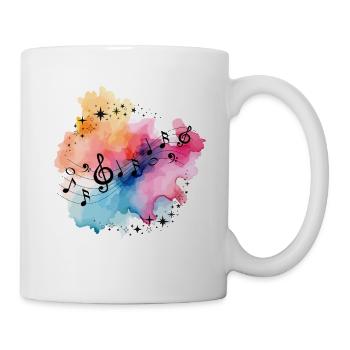 Music Notes Watercolor Colorful Stars T-Shirt - Mug - white - Right