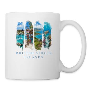 BVI Vacation Travel – Caribbean Beach & Island Motif - Mug - white - Right