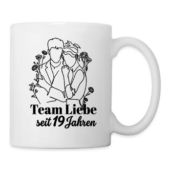 Team Liebe seit 19 Jahren Jahrestag Geschenk Paar - Tasse - Weiß - Rechts