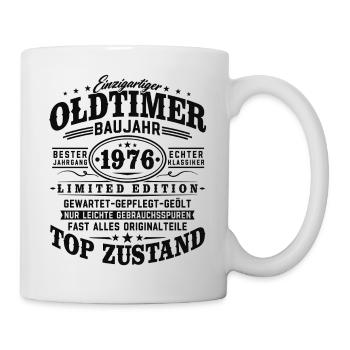 Oldtimer 1976 Baujahr 50 Geburtstag Geschenk - Tasse - Weiß - Rechts