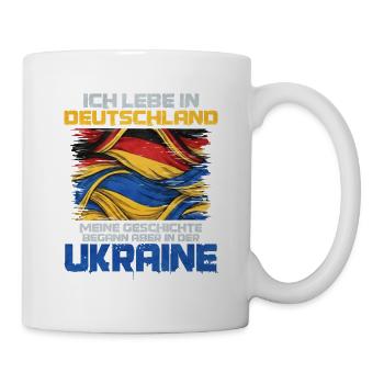 Deutschland liebt Ukraine Flagge - Tasse - Weiß - Rechts