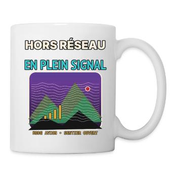Montagnes au Plein Signal Graphique - Mug blanc - blanc - Droite
