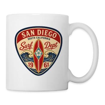 Écusson de surf de San Diego 1961 - Mug blanc - blanc - Droite