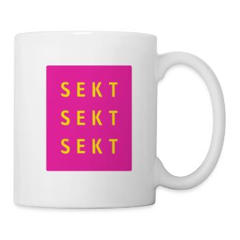 Sekt Dreifach Neon Pink - Tasse - Weiß - Rechts