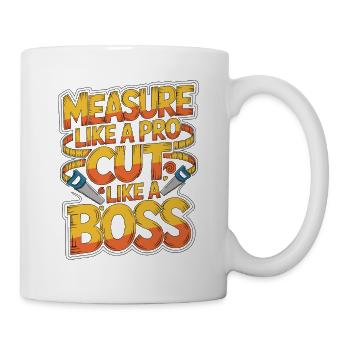 Ébéniste : mesure comme un expert professionnel - Mug blanc - blanc - Droite