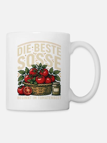 Tomatenbeet Die beste Sosse - Tasse - Weiß