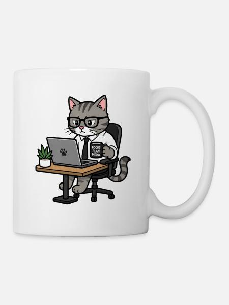 Concentre-plan-miaou - Mug blanc - blanc